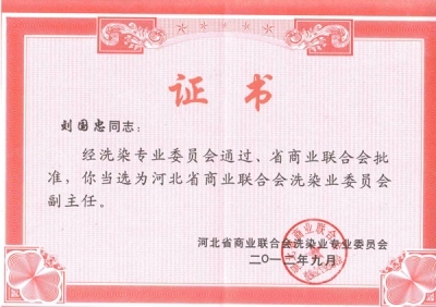 河北省商業(yè)聯(lián)合會洗滌業(yè)委員會副主任-洗滌機(jī)械